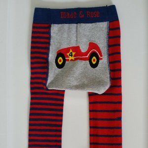 Blade & Rose Boys Footless Tights 1-2 Years Red Blue Striped Leggings H10